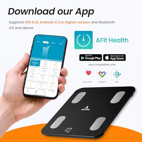 Scale for Body Weight, Accurate Weight Scale with LCD Display — Smart Scale, ZAKTAB