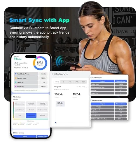 Smart Body Fat Scale with 8-Electrode Handle — Smart Scale, Flylion