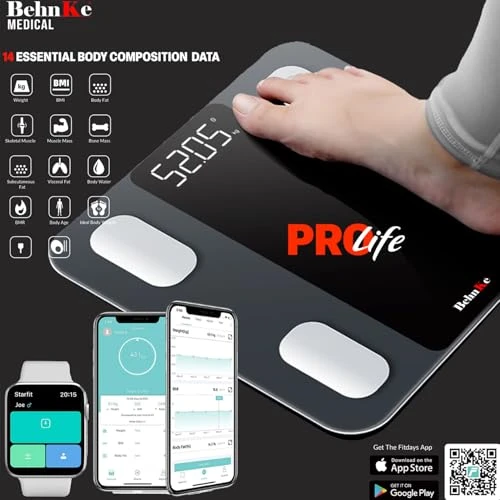 Smart Body Weight Scale with 4 Electrodes — Smart Scale, BEHNKE