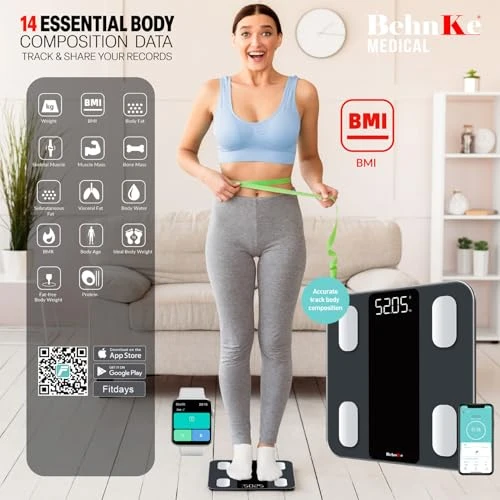 Smart Body Weight Scale with 4 Electrodes — Smart Scale, BEHNKE