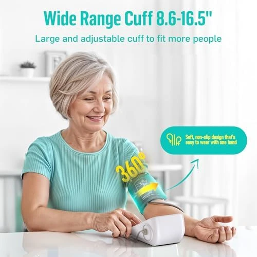 Upper Arm Blood Pressure Monitor with Wide Range Cuff — Blood Pressure Monitor, runstar