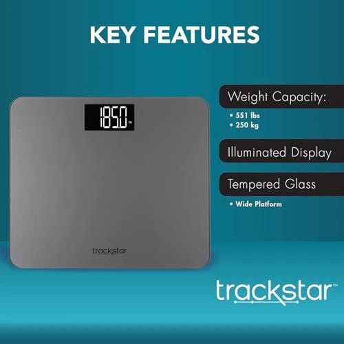 Wide-Platform Digital Weight Scale — Smart Scale, trackstar