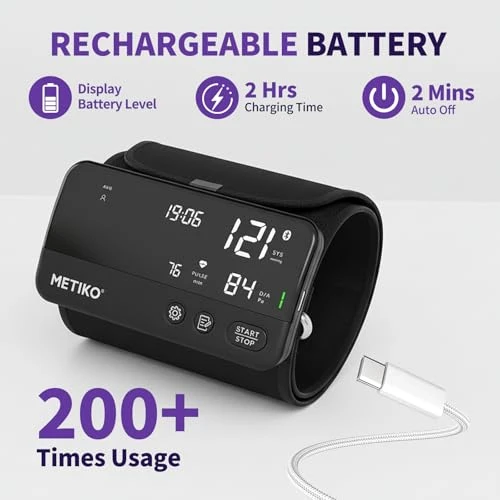 Wireless Blood Pressure Monitor Upper Arm Bluetooth — Blood Pressure Monitor, METIKO