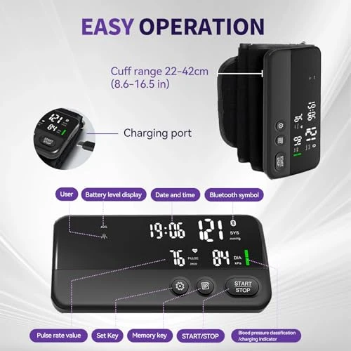 Wireless Blood Pressure Monitor Upper Arm Bluetooth — Blood Pressure Monitor, METIKO