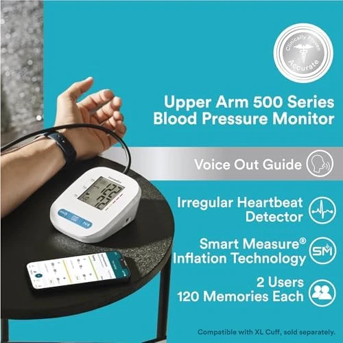 500 Series Bluetooth Upper Arm Blood Pressure Monitor — Blood Pressure Monitor, Homedics