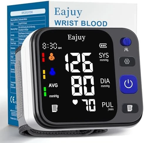 Automatic Digital Blood Pressure Cuff Wrist with Large Display — Blood Pressure Monitor, Eajuy