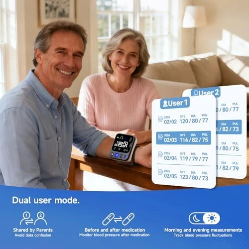 Automatic Digital Blood Pressure Cuff Wrist with Large Display — Blood Pressure Monitor, Eajuy