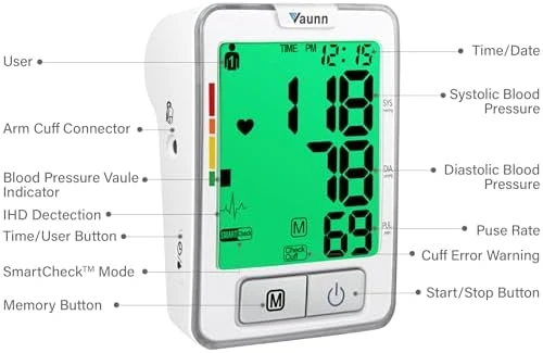 Automatic Upper Arm Blood Pressure Monitor — Blood Pressure Monitor, Vaunn