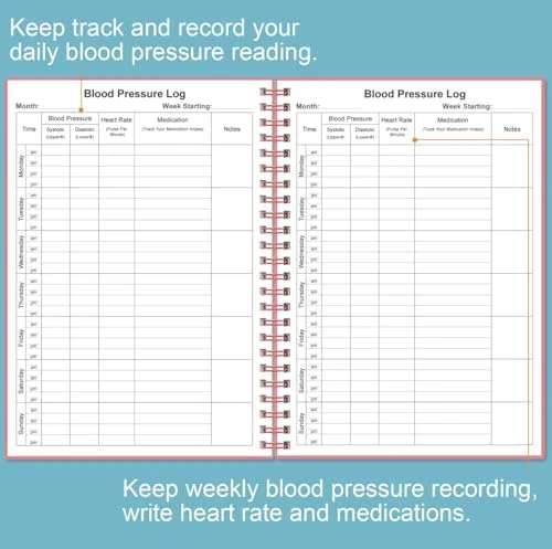 Blood Pressure Log Book with Heart Rate Reading — Blood Pressure Monitor, Visit the Heveboik Store