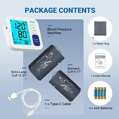 Blood Pressure Monitor for Home Use with Extra Large Cuffs — Blood Pressure Monitor, ALPHAGOMED