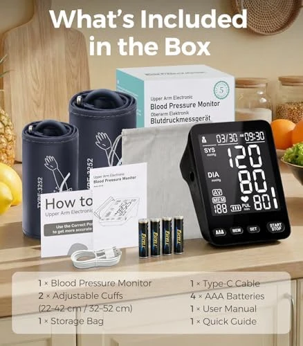 Blood Pressure Monitor with Dual Cuffs — Blood Pressure Monitor, Visit the YONLO Store