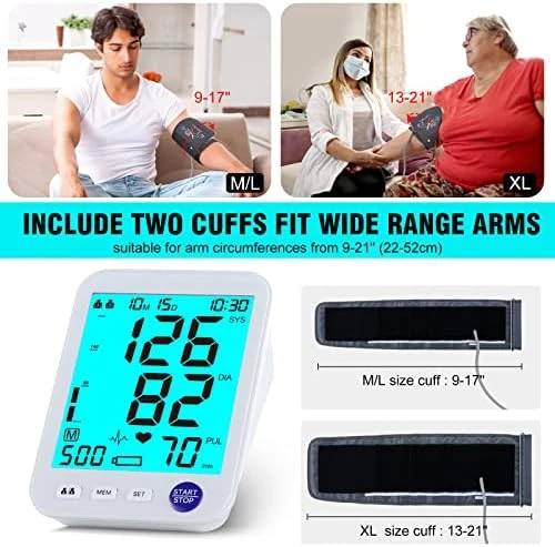 Blood Pressure Monitor XL Cuff Backlit LCD — Blood Pressure Monitor, Urion