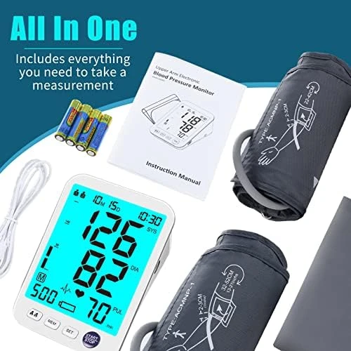 Blood Pressure Monitor XL Cuff Backlit LCD — Blood Pressure Monitor, Urion