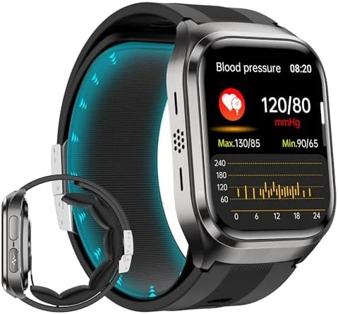 Blood Pressure Smart Watch, 2.06" AMOLED HD Large Screen, Voice Broadcast, Air Pump Air Bag, Bluetooth Call, 24/7 Health... — Blood Pressure Monitor, VOKOWOBO