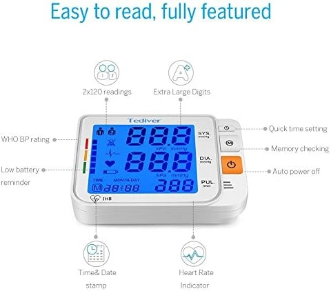 Digital Blood Pressure Monitor with Large Cuff — Blood Pressure Monitor, Tediver