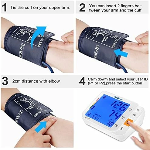 Digital Blood Pressure Monitor with Large Cuff — Blood Pressure Monitor, Tediver