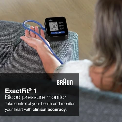 ExactFit 1 Upper Arm Digital Blood Pressure Monitor with Adjustable BP Cuff — Blood Pressure Monitor, Braun