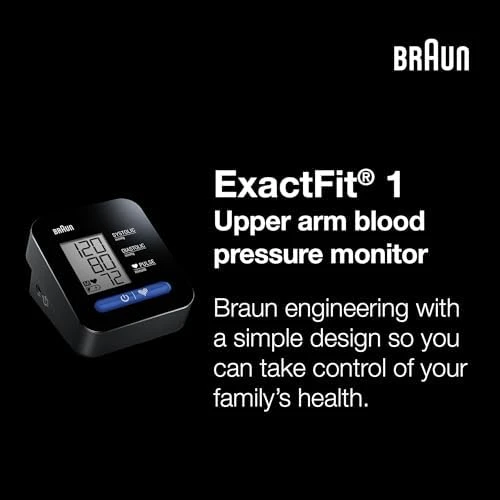 ExactFit 1 Upper Arm Digital Blood Pressure Monitor with Adjustable BP Cuff — Blood Pressure Monitor, Braun