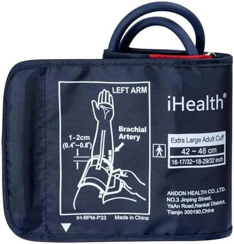 Extra Large Adult Replacement Blood Pressure Cuff for Big Arms — Blood Pressure Monitor, iHealth
