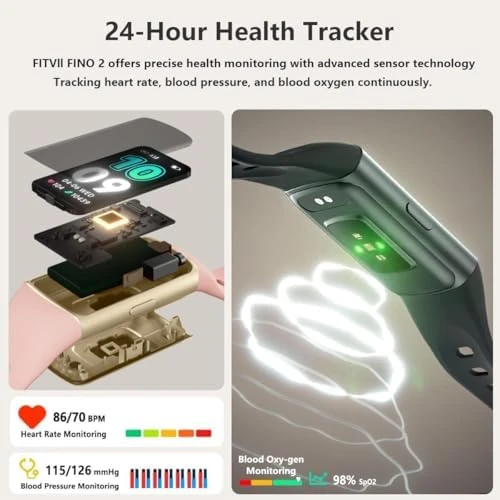 Fitness Tracker with Blood Oxygen & Sleep Monitor — Fitness Tracker, FITVII