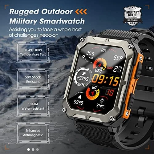 Military Smart Watch (Answer/Make Call) — Smart Watch, DEKELIFE
