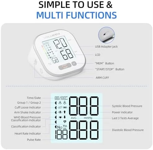 Pediatric Blood Pressure Cuff and Monitor Set — Blood Pressure Monitor, VOLUETH