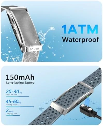 Smart Bracelet with Health Tracking and Dual Bands — Fitness Tracker, SOUYIE