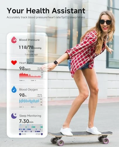Smart Watch for Women with Blood Pressure Monitor — Fitness Tracker, SOUYIE
