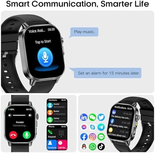 Smart Watch with 2.0" HD Display, Blood Pressure Oxygen Heart Rate Sleep Monitor, 136 Sports Modes, IP68 Waterproof... — Smart Watch, Yowow