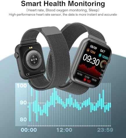 Smart Watch with Blood Pressure, 1.9" HD Full Touch Screen, Fitness Tracker — Smart Watch, EarlySincere