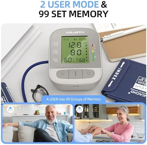 Upper Arm Blood Pressure Cuff, Blood Pressure Monitor for Kids & Adult, Small Cuff 7"-9", Medium/Large Cuff 9"-17",... — Blood Pressure Monitor, VOLUETH