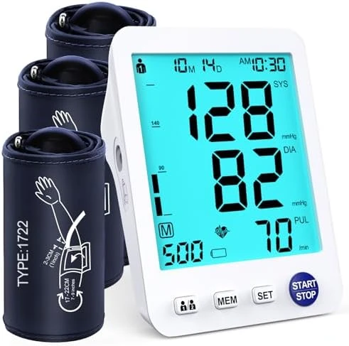 Upper Arm Electronic Blood Pressure Monitor with 3 Size Cuffs — Blood Pressure Monitor, Visit the ADKING Store