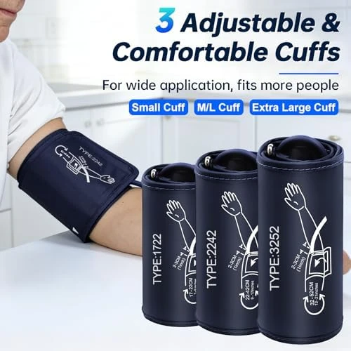 Upper Arm Electronic Blood Pressure Monitor with 3 Size Cuffs — Blood Pressure Monitor, Visit the ADKING Store