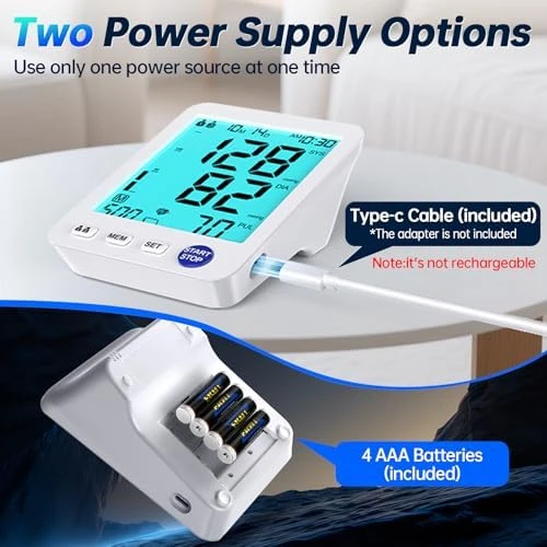 Upper Arm Electronic Blood Pressure Monitor with 3 Size Cuffs — Blood Pressure Monitor, Visit the ADKING Store
