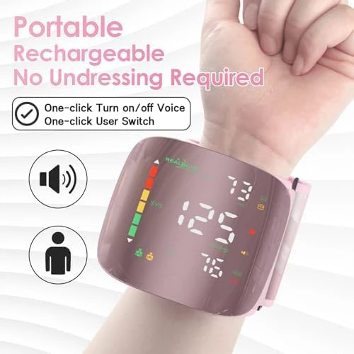 Wrist Blood Pressure Monitor with Curved Screen — Blood Pressure Monitor, GUAEVER