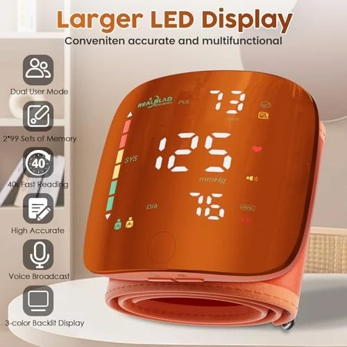 Wrist Blood Pressure Monitor with LED Touch Screen — Blood Pressure Monitor, Double love