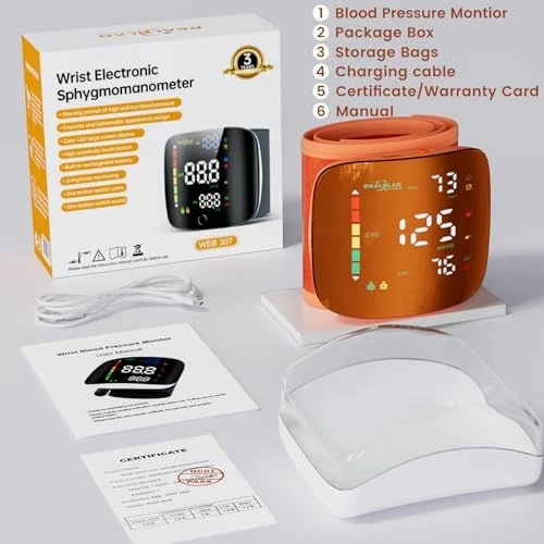 Wrist Blood Pressure Monitor with LED Touch Screen — Blood Pressure Monitor, Double love