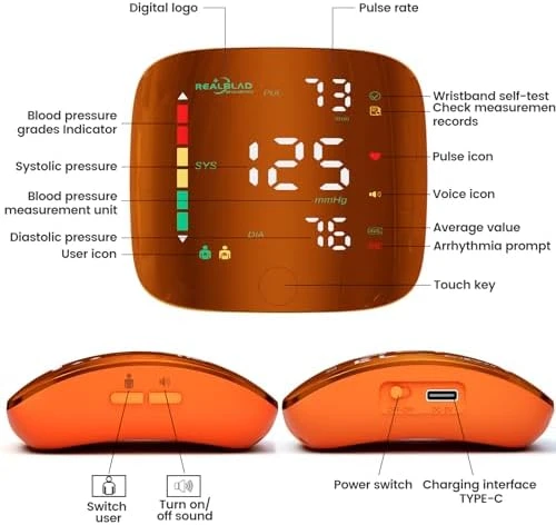 Wrist Blood Pressure Monitor with LED Touch Screen — Blood Pressure Monitor, Double love