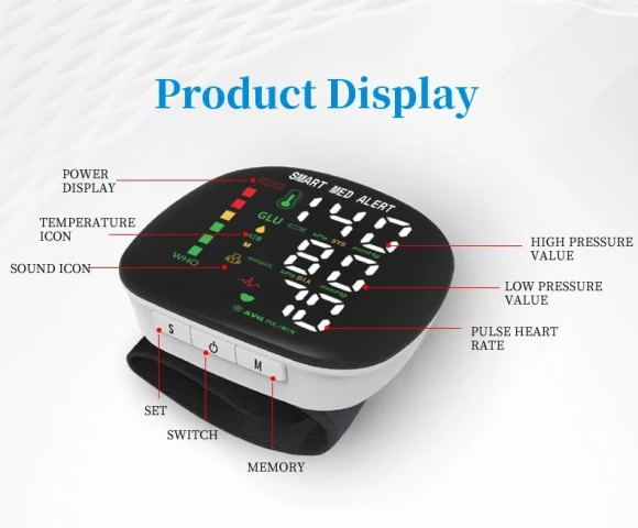 Wrist Blood Pressure Monitor — Blood Pressure Monitor, Smart Med Alert