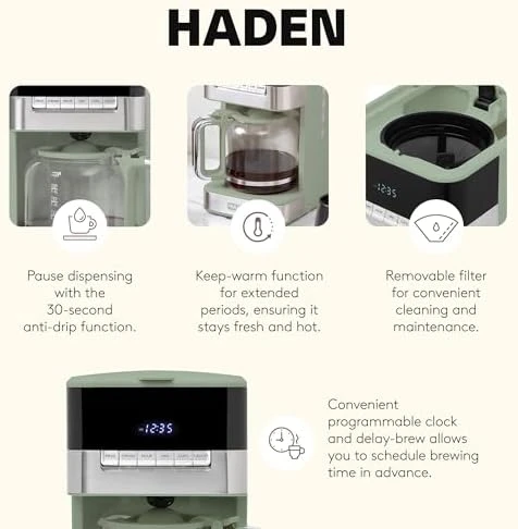 12-Cup Programmable Drip Coffee Maker — Coffee Maker, Haden