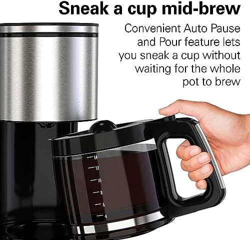 14 Cup Programmable Coffee Maker with Easy Measure Light Up Reusable Filter — Coffee Maker, Hamilton Beach