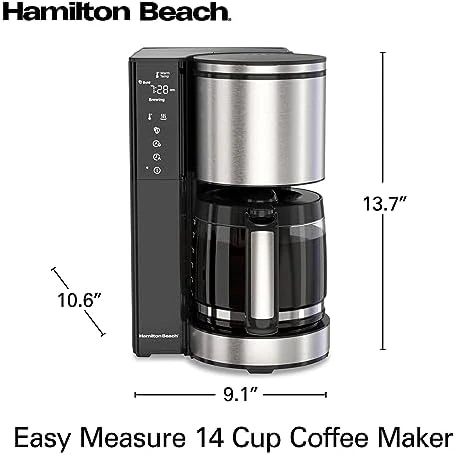 14 Cup Programmable Coffee Maker with Easy Measure Light Up Reusable Filter — Coffee Maker, Hamilton Beach