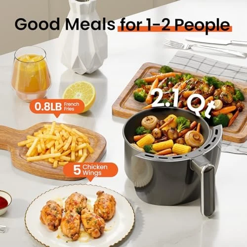 2.1Qt Small Air Fryer - Compact Digital Mini Airfryer — Air Fryer, Topzee