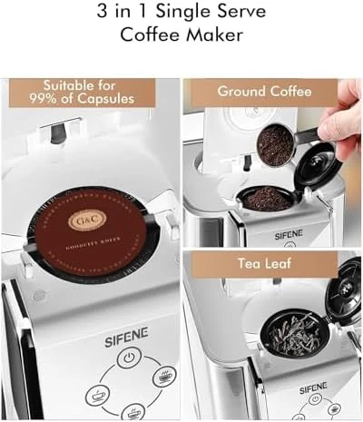 3-in-1 Single Serve Drip Coffee Machine — Coffee Maker, SIFENE