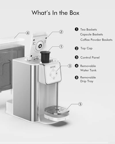3-in-1 Single Serve Drip Coffee Machine — Coffee Maker, SIFENE