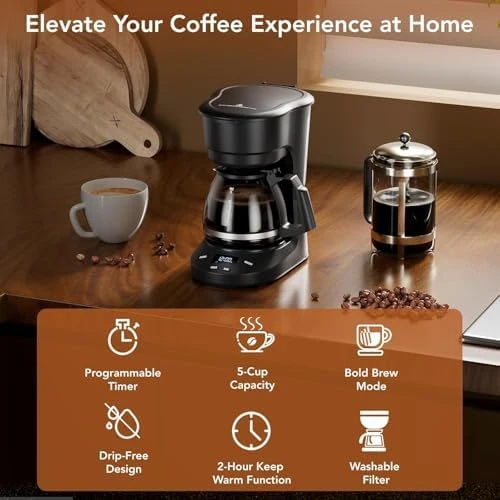 5 Cup Programmable Drip Coffee Maker — Coffee Maker, Electactic