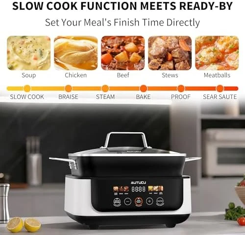 7-Quart Programmable Multi-Cooker with Ceramic Coating — Multicooker, AUTUCU