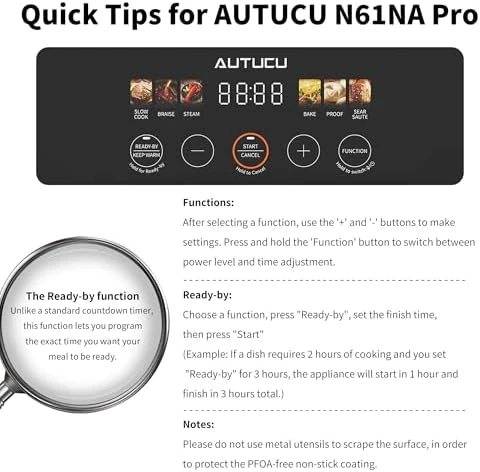 7-Quart Programmable Multi-Cooker with Ceramic Coating — Multicooker, AUTUCU