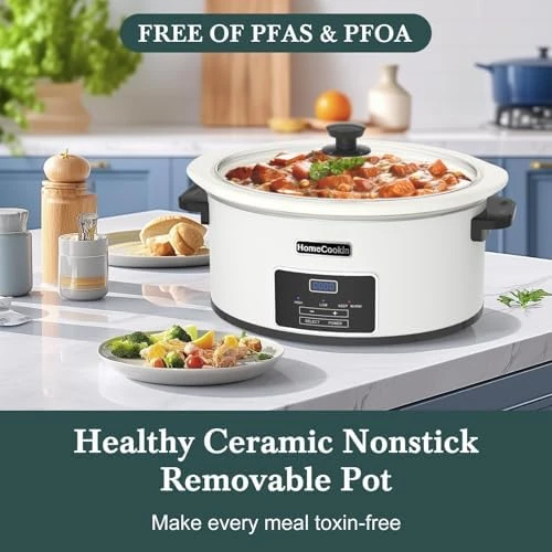 7-Quart Programmable Slow Cooker with Timer and Keep Warm — Multicooker, HOMECOOKIN