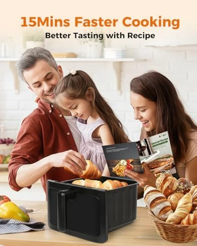 Air Fryer, 6.4Qt Stainless Steel with 8 Presets — Air Fryer, Bear